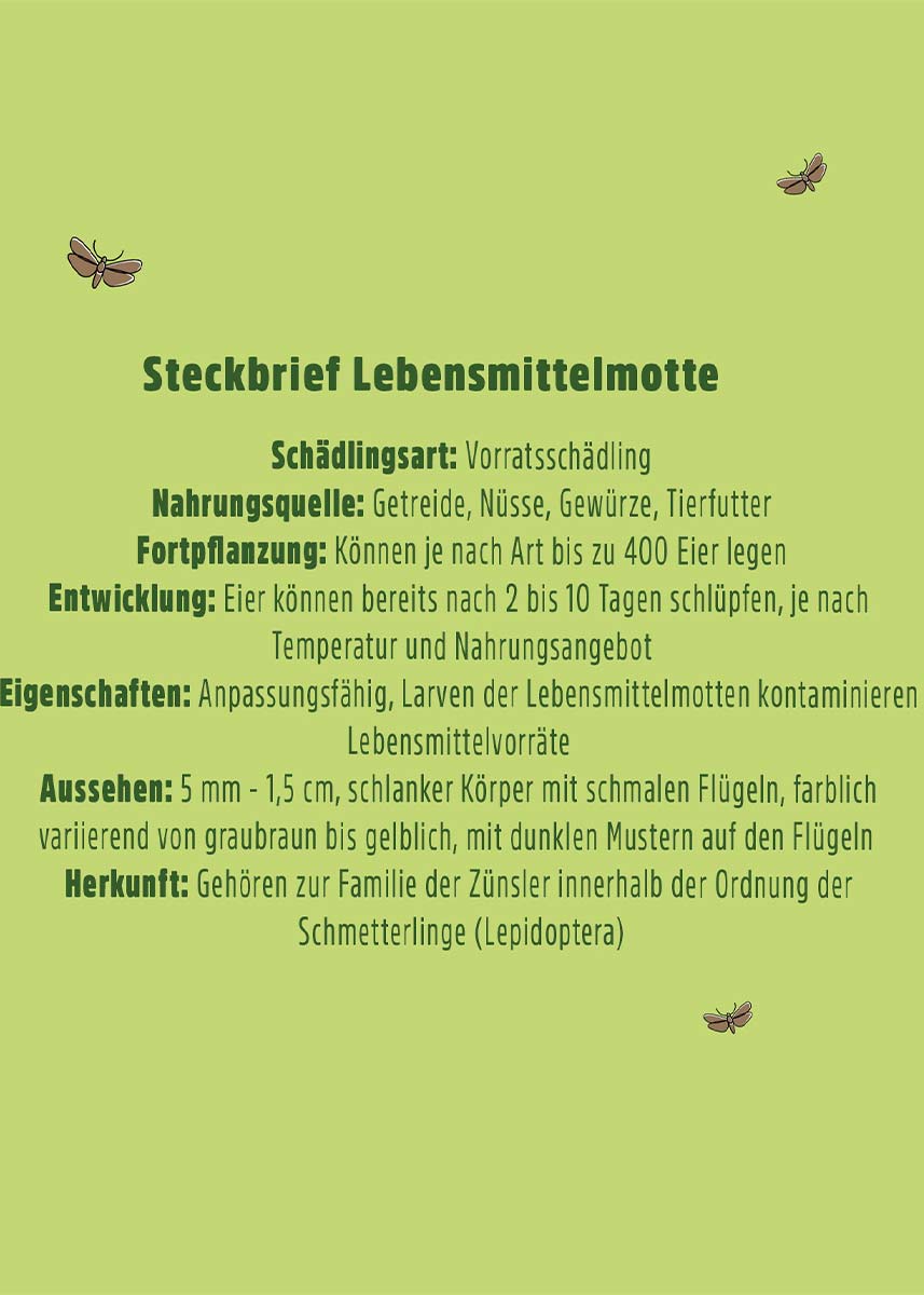 Lebensmittelmotte Pheromonfalle 3 Klebeflächen